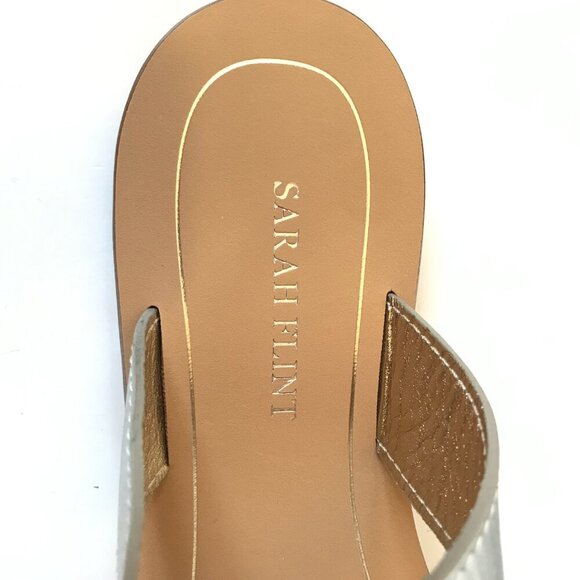 Sarah Flint Grear Gladiator Sandals Womens 37 7 Silver Gold Leather Lace Up - Picture 8 of 12
